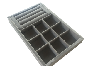 Caixa Mista Veludo Cinza 20x30x3,5cm - 920015B