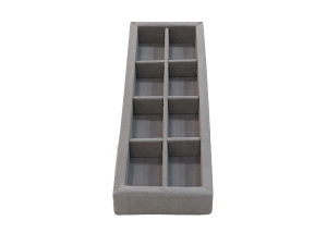 Caixa Colmeia Veludo Cinza10x30x3,5cm- 920000B