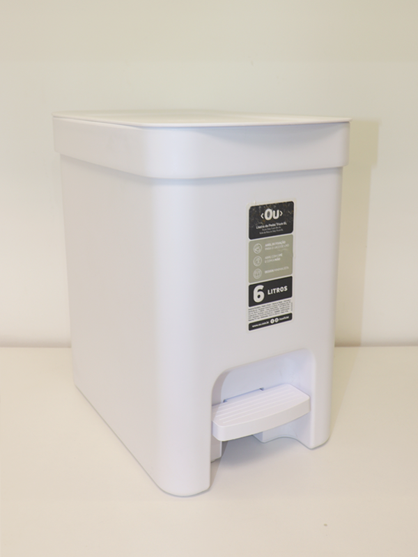 Lixeira c/pedal Trium 6L Branco - LX 4000