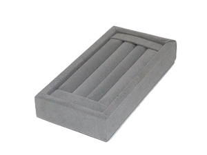 Caixa Rolinho Veludo Cinza 10x20x3,5cm - 920006B