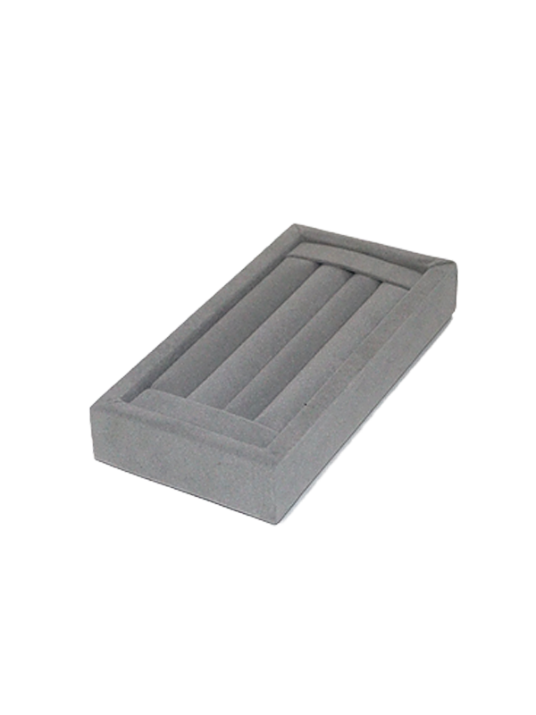 Caixa Rolinho Veludo Cinza 10x20x3,5cm - 920006B