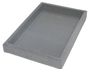 Caixa Tabuleiro Veludo Cinza 20X30X3,5cm - 920009B
